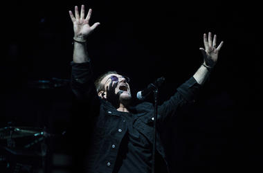 June 13, 2018; Philadelphia, PA, USA; U2 frontman Bono performs during a concert at the Wells Fargo Center. Mandatory Credit: Joe Lamberti/Courier Post via USA TODAY NETWORK