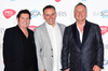 5/19/2016 - Charlie Burchill,Mick MacNeil and Jim Kerr of Simple Minds attending the 61st Annual Ivor Novello Music Awards at Grosvenor House in London. PRESS ASSOCIATION Photo. Picture date: Thursday 19th May, 2016. See PA story SHOWBIZ Novello. Photo cr