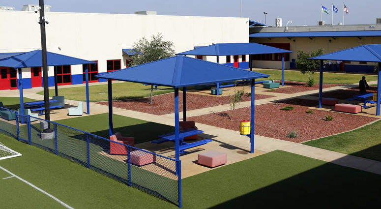 Karnes County Residential Center A courtyard is seen at the Karnes County Residential Center