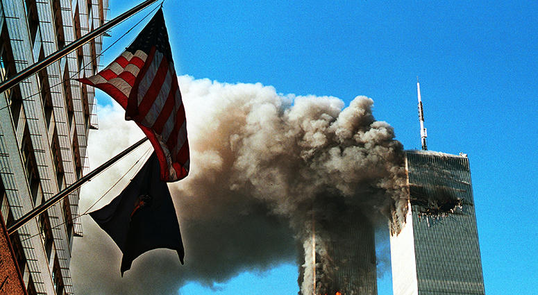 Smoke Pours From The World Trade Center After Being Hit By Two Planes September 11 2001 Smoke Pours From The World Trade Center After Being Hit By Two Planes September 11 2001