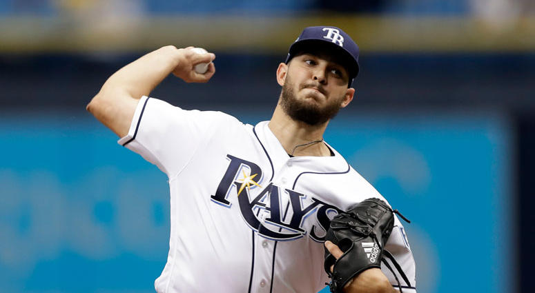Tampa Bay Rays starting pitcher Jacob Faria delivers to the Texas Rangers during the first inning of a baseball game Wednesday, April 18, 2018, in St. Petersburg, Fla. Tampa Bay Rays starting pitcher Jacob Faria delivers to the Texas Rangers during the first inning of a baseball game Wednesday, April 18, 2018, in St. Petersburg, Fla.