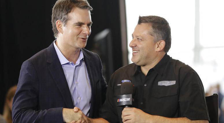 Tony Stewart Tony Stewart, right, is congratulated by Jeff Gordon after being named to the NASCAR Hall of Fame class of 2020