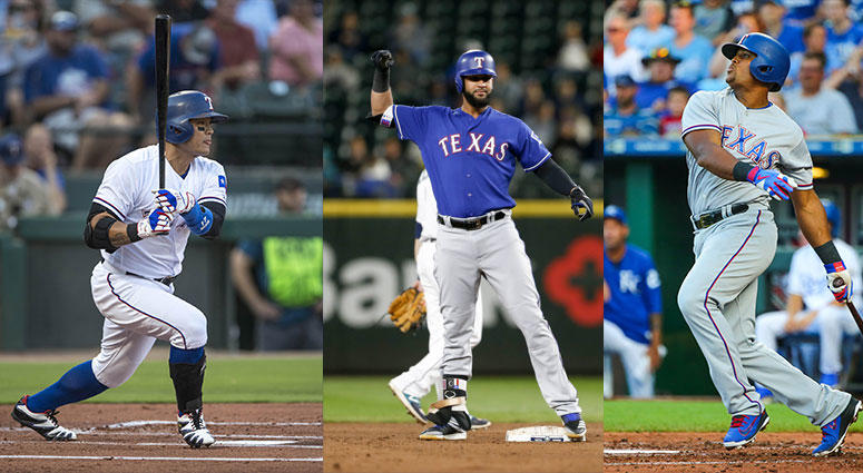 Adrian Beltre, Nomar Mazara, Shin-Soo Choo Adrian Beltre, Nomar Mazara, Shin-Soo Choo
