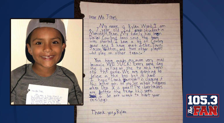 Kids Writes Letter To Jerry Jones Kids Writes Letter To Jerry Jones