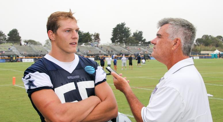 Leighton Vander Esch And Mike Fisher At 2018 Dallas Cowboys Training Camp Leighton Vander Esch And Mike Fisher At 2018 Dallas Cowboys Training Camp