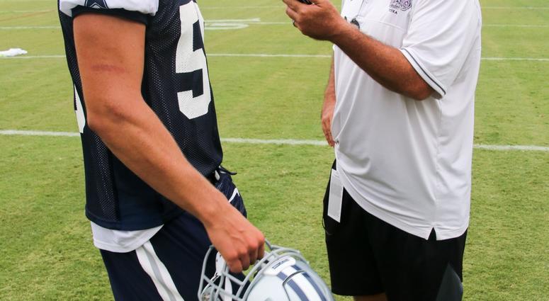Leighton Vander Esch And Mike Fisher At 2018 Dallas Cowboys Training Camp Leighton Vander Esch And Mike Fisher At 2018 Dallas Cowboys Training Camp