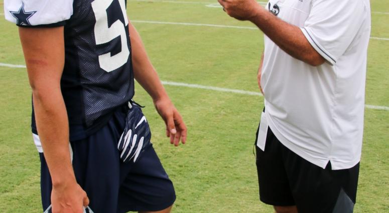 Leighton Vander Esch And Mike Fisher At 2018 Dallas Cowboys Training Camp Leighton Vander Esch And Mike Fisher At 2018 Dallas Cowboys Training Camp