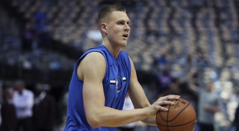 Dallas Mavericks forward Kristaps Porzingis practices before the game against the Minnesota Timberwolves at American Airlines Center Dallas Mavericks forward Kristaps Porzingis practices before the game against the Minnesota Timberwolves at American Airlines Center.