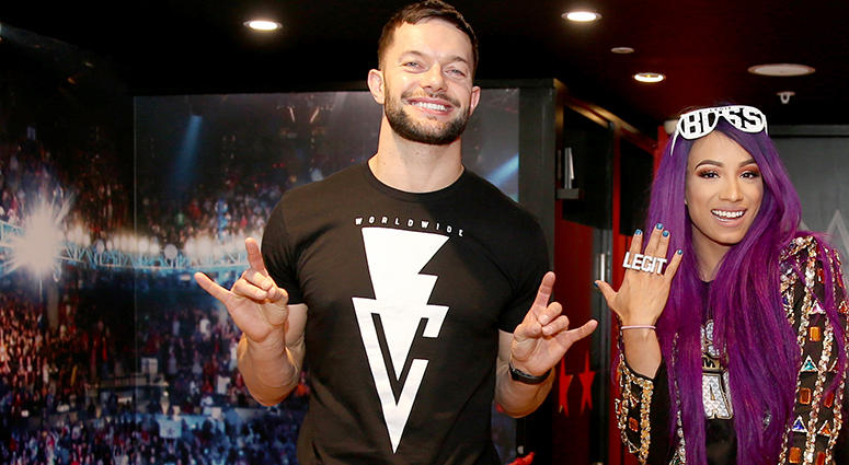 WWE Superstars Finn Balor and Sasha Banks WWE Superstars Finn Balor and Sasha Banks