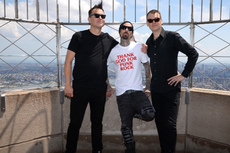 Blink-182 band members Mark Hoppus, Travis Barker and Matt Skiba Blink-182 band members Mark Hoppus, Travis Barker and Matt Skiba