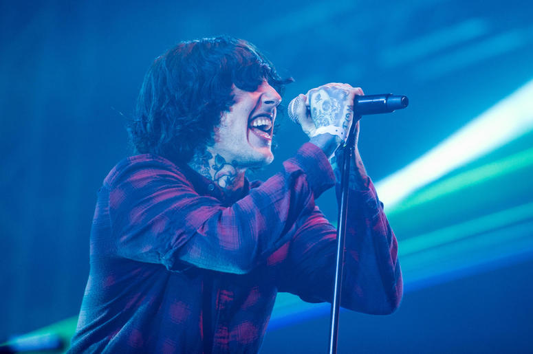 Oli Sykes of Bring Me the Horizon performing live on stage on day 1 at BBC Big Weekend Oli Sykes of Bring Me the Horizon performing live on stage on day 1 at BBC Big Weekend