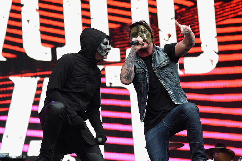 Recording artists Jorel 'J-Dog' Decker (L) and Daniel 'Danny' Murillo of Hollywood Undead Recording artists Jorel 'J-Dog' Decker (L) and Daniel 'Danny' Murillo of Hollywood Undead
