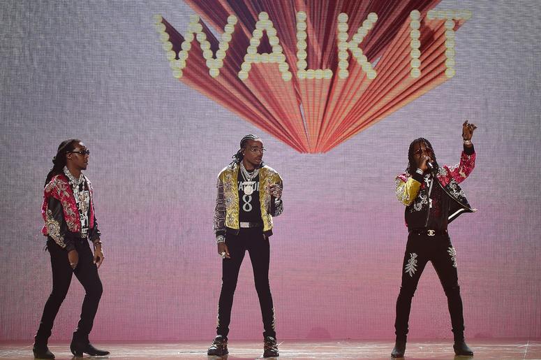 LOS ANGELES - JUNE 24: Migos perform on the 2018 BET Awards at the Microsoft Theater on June 24, 2018 in Los Angeles, California. (Photo by Frank Micelotta/PictureGroup/Sipa USA)