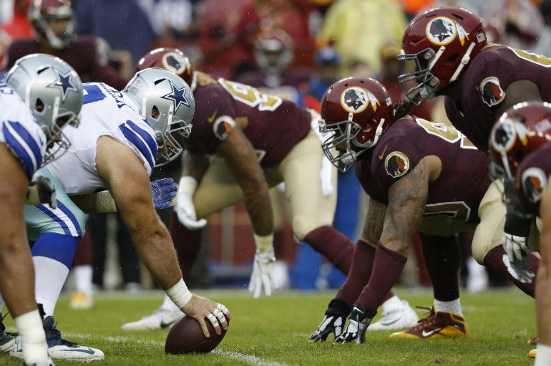 The Dallas Cowboys offense lines up against the Washington Redskins defense Football,Offensive Line,Coach,New,Paul Alexander,Dallas,Cowboys,Ketchup,Pour,Perform,Book,ALT 103.7