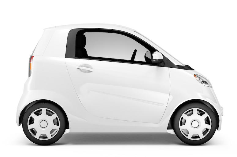 Smart Car, Mini Car, White, Side View, Portrait Smart Car, Mini Car, White, Side View, Portrait