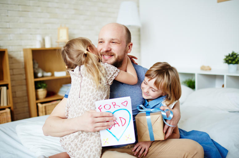 Kids with their father