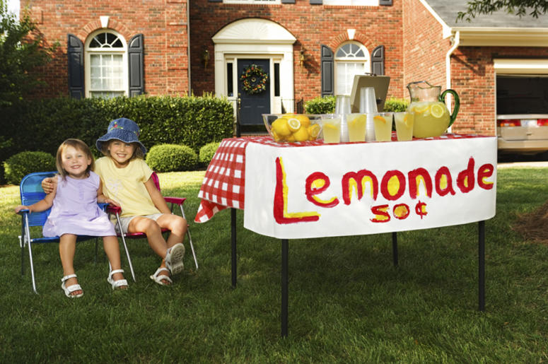 Kids at a lemonade stand