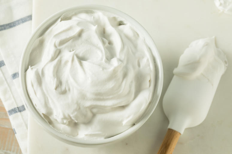 Frosting, Bowl, Whipped Cream, Spoon, Rubber Spatula Frosting, Bowl, Whipped Cream, Spoon, Rubber Spatula