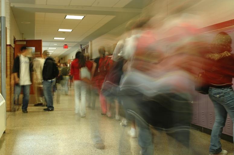 High School, Hallway, Students, Blurry, Motion High School, Hallway, Students, Blurry, Motion