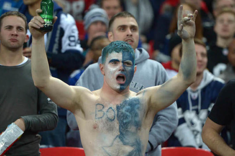 Dallas Cowboys, Fan, Shirtless, Face Paint, Body Paint, Beer, Cheering Dallas Cowboys, Fan, Shirtless, Face Paint, Body Paint, Beer, Cheering