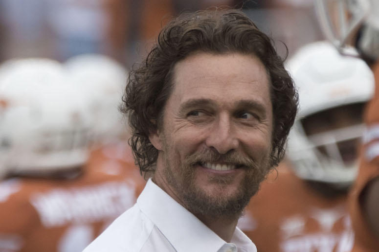 Matthew McConaughey, Texas Longhorns, Football, Smile, 2016 Matthew McConaughey, Texas Longhorns, Football, Smile, 2016