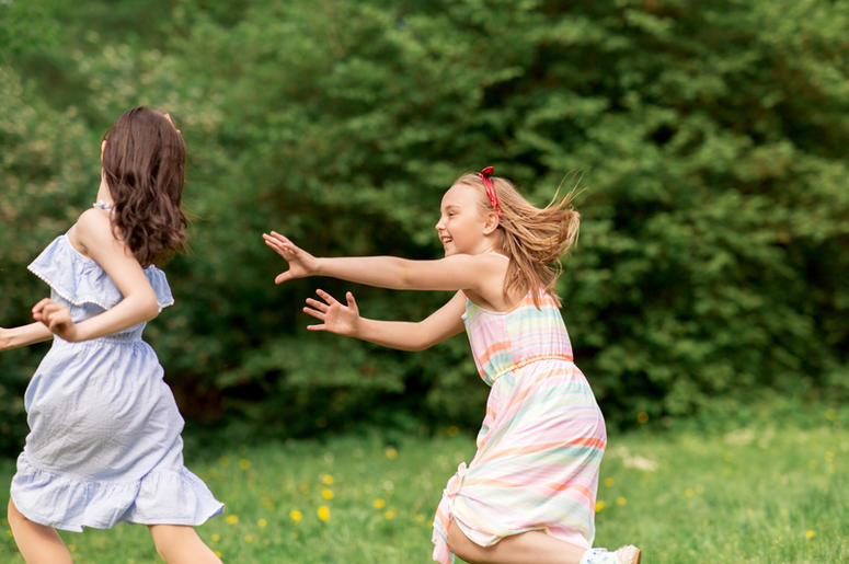 Girls Playing Tag Girls Playing Tag
