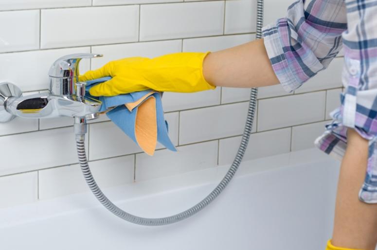 Maid, Woman, Cleaning, Bathroom, Rubber Gloves Maid, Woman, Cleaning, Bathroom, Rubber Gloves
