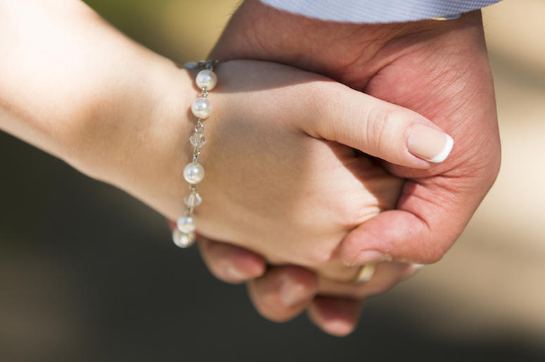 Bride, Groom, Holding Hands, Close Bride, Groom, Holding Hands, Close