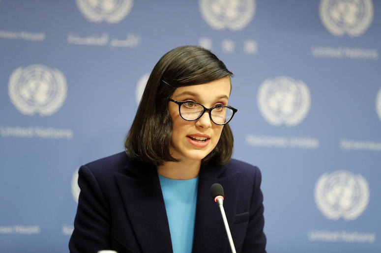 Millie Bobby Brown, Speech, United Nations, 2018 Millie Bobby Brown, Speech, United Nations, 2018