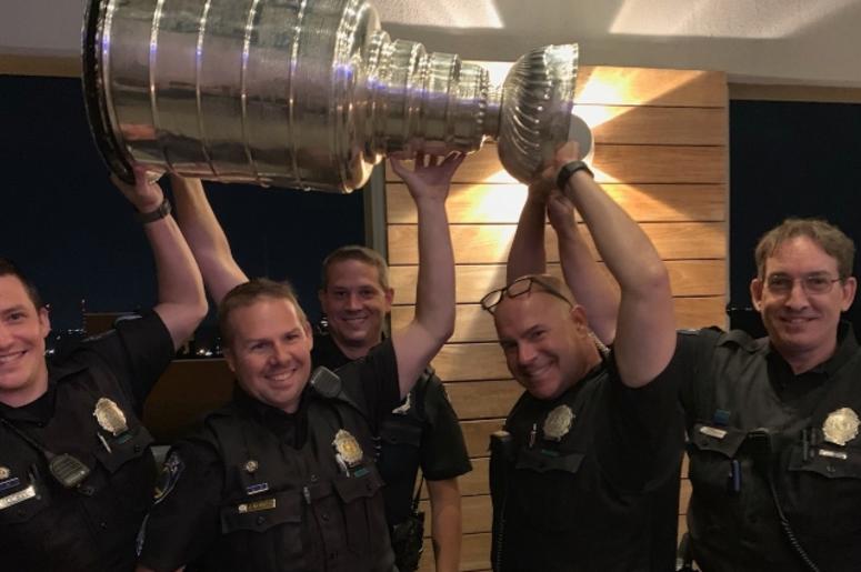 Clayton police officers and Stanley Cup