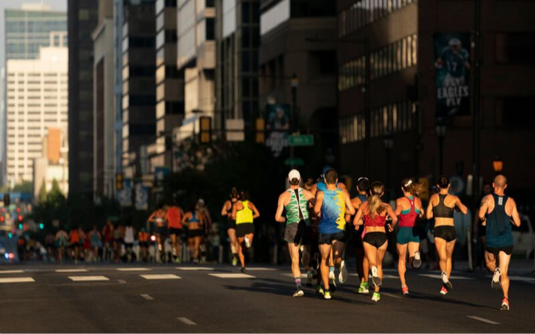 Runners participate in the 2019 Humana Rock n Roll Philadelphia Half Marathon on Sept. 15, 2019 in Philadelphia, Pennsylvania. Half marathon in Philadelphia
