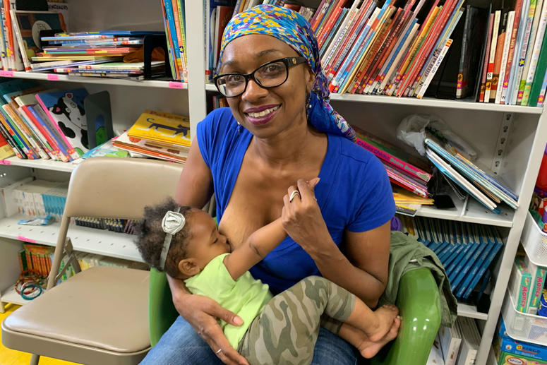 Imani Davis says she loves breastfeeding. "It's healthier for the baby." Imani Davis says she loves breastfeeding. "It's healthier for the baby."