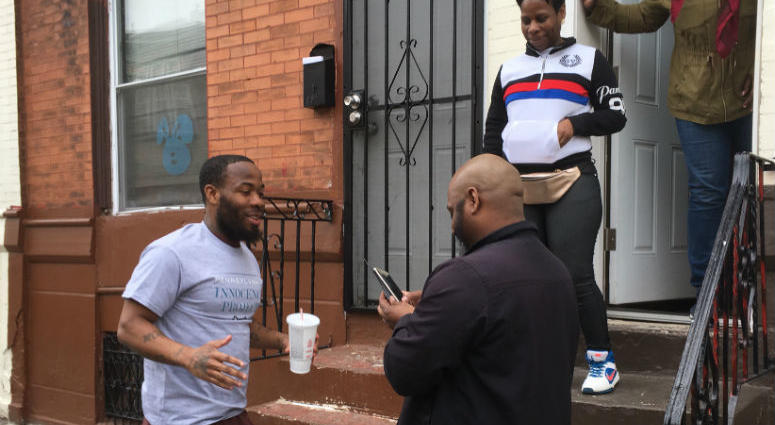 Dontia Patterson (left with cup) is greeted by brother Benjamin, and their mother, Jacqueline Dontia Patterson (left with cup) is greeted by brother Benjamin, and their mother, Jacqueline