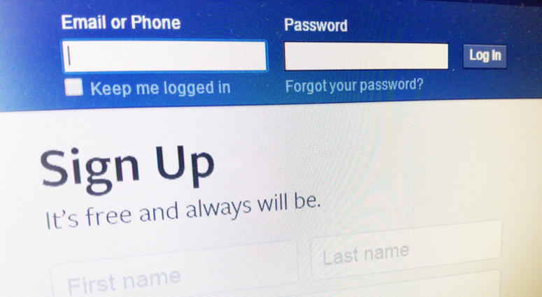 Facebook home login page on computer screen. Facebook home login page on computer screen.