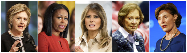 This combination photo shows, from left, Hillary Clinton, Michelle Obama, Melania Trump, Rosalynn Carter and Laura Bush, who have independently expressed their concern about migrant children being torn from parents at the Mexico border. This combination photo shows, from left, Hillary Clinton, Michelle Obama, Melania Trump, Rosalynn Carter and Laura Bush, who have independently expressed their concern about migrant children being torn from parents at the Mexico border.
