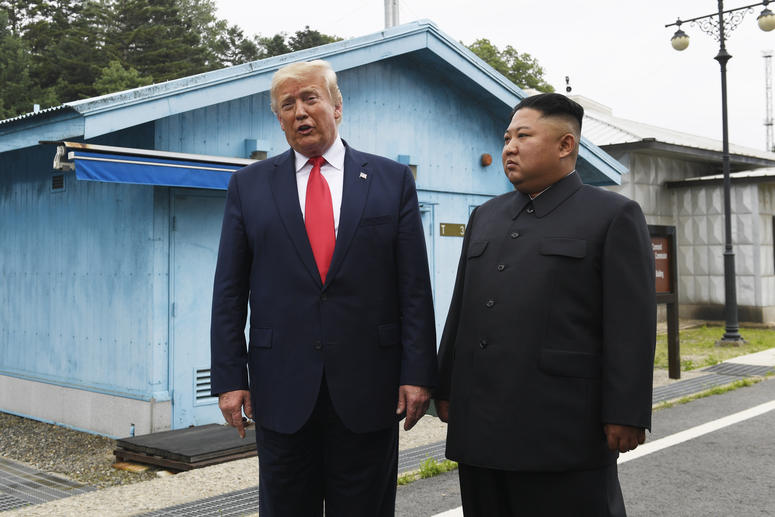President Donald Trump meets with North Korean leader Kim Jong Un at the border village of Panmunjom in the Demilitarized Zone, South Korea, Sunday, June 30, 2019. President Donald Trump meets with North Korean leader Kim Jong Un at the border village of Panmunjom in the Demilitarized Zone, South Korea, Sunday, June 30, 2019.