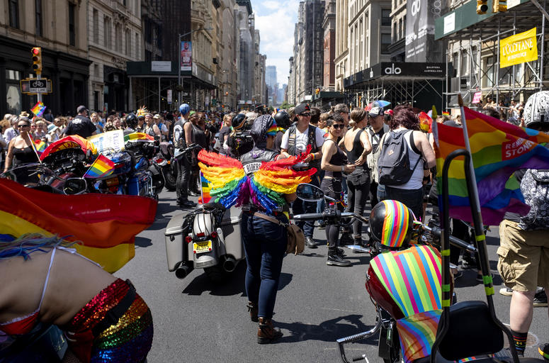 People line up to participate in the LBGTQ Pride march Sunday, June 30, 2019, in New York. People line up to participate in the LBGTQ Pride march Sunday, June 30, 2019, in New York.