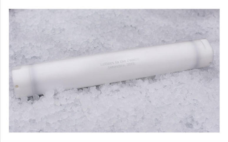 Somewhere deep in the ice at the bottom of the world is a two-foot, semi-cylindrical time capsule. Somewhere deep in the ice at the bottom of the world is a two-foot, semi-cylindrical time capsule.