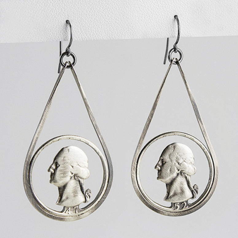 Stacey Lee Webber turns coins into works of art. Quarter Earrings