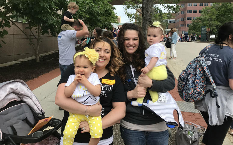 Alicia Alphonse (left) and Nicole Markillie's daughters were both diagnosed with spina bifida while they were pregnant. Alicia Alphonse (left) and Nicole Markillie's daughters were both diagnosed with spina bifida while they were pregnant.