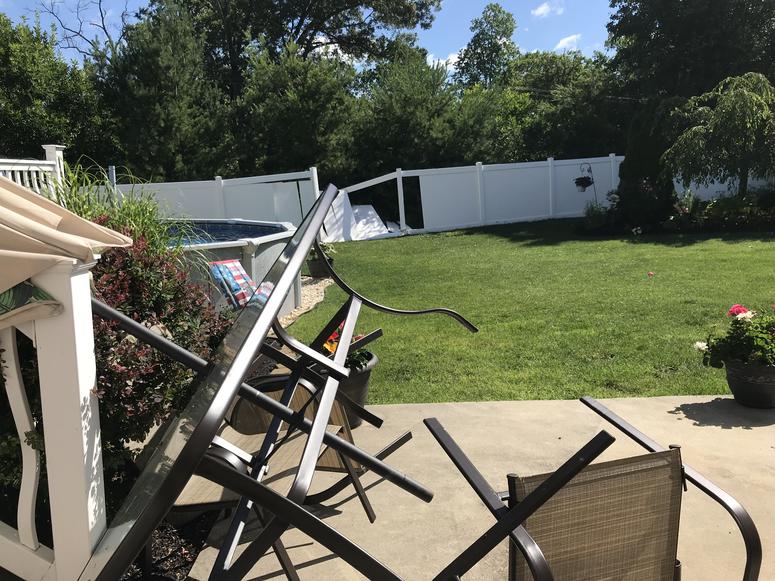 In Glassboro, N.J., the backyard of Tareq Elayoub was damaged. In Glassboro, N.J., the backyard of Tareq Elayoub was damaged.