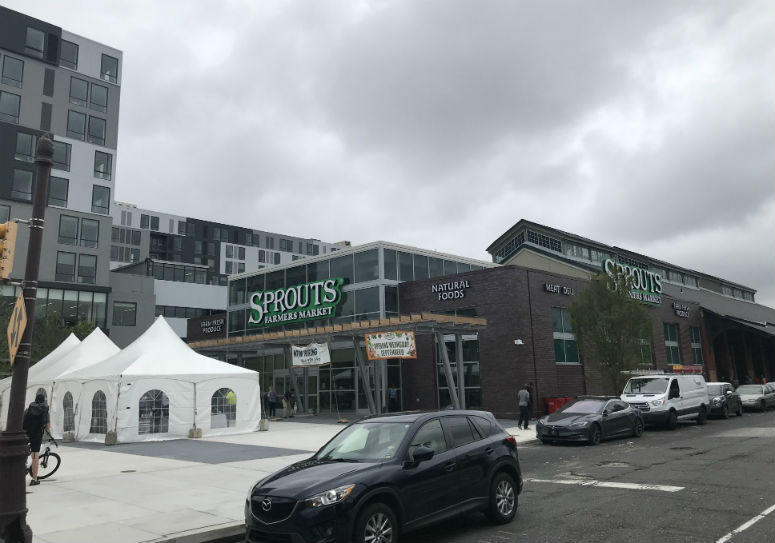 A historic train shed was incorporated into the design, which is also the new home of Pennsylvania's first Sprouts Farmers Market. A historic train shed was incorporated into the design, which is also the new home of Pennsylvania's first Sprouts Farmers Market.