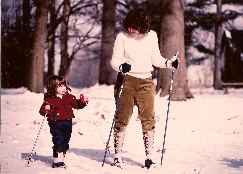 Jay Lloyd's wife and daughter cross-country skiing Jay Lloyd's wife and daughter cross-country skiing