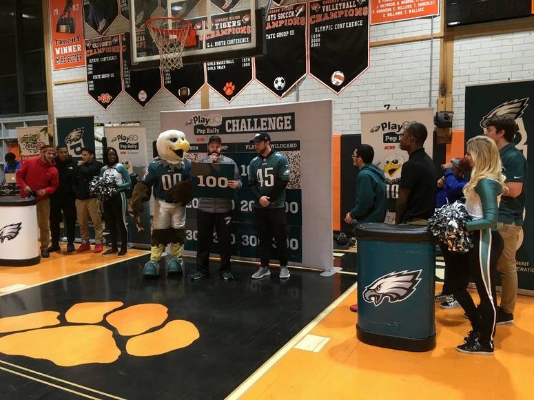 Woodrow Wilson High School students cheered on classmates in a game-show-style competition. Woodrow Wilson High School students cheered on classmates in a game-show-style competition.