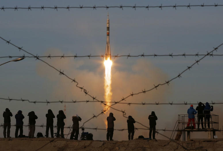 The Soyuz-FG rocket booster with Soyuz MS-11 space ship carrying a new crew to the International Space Station, ISS, blasts off at the Russian leased Baikonur cosmodrome, Kazakhstan, Monday, Dec. 3, 2018. The Soyuz-FG rocket booster with Soyuz MS-11 space ship carrying a new crew to the International Space Station, ISS, blasts off at the Russian leased Baikonur cosmodrome, Kazakhstan, Monday, Dec. 3, 2018.