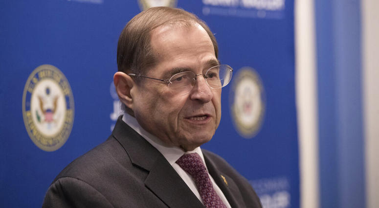 U.S. Rep. Jerrold Nadler, D-N.Y., chair of the House Judiciary Committee, speaks during a news conference, Thursday, April 18, 2019, in New York. Jerry Nadler