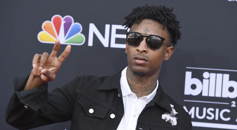 In this Sunday, May 20, 2018, file photo, 21 Savage arrives at the Billboard Music Awards at the MGM Grand Garden Arena in Las Vegas. In this Sunday, May 20, 2018, file photo, 21 Savage arrives at the Billboard Music Awards at the MGM Grand Garden Arena in Las Vegas.