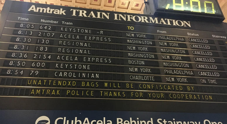Information board at 30th Street Station Information board at 30th Street Station