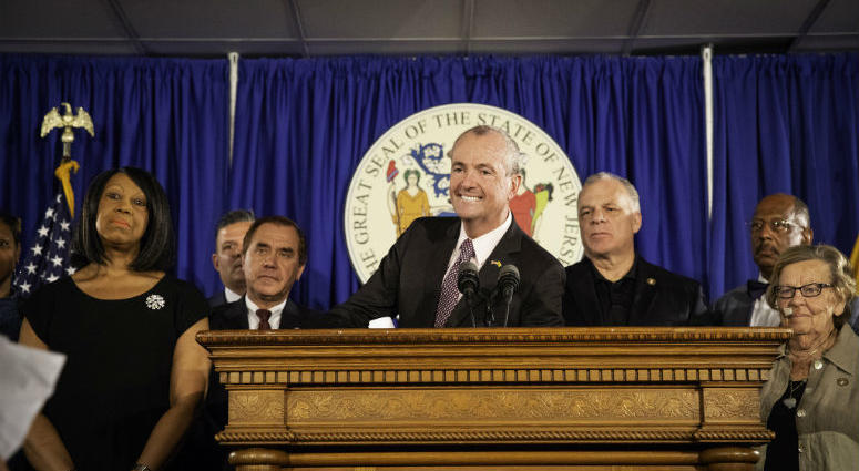 Governor Murphy, Lieutenant Governor Oliver, Senate President Sweeney and Speaker Coughlin hold a press conference on budget agreement in Trenton on June 30, 2019. Governor Murphy, Lieutenant Governor Oliver, Senate President Sweeney and Speaker Coughlin hold a press conference on budget agreement in Trenton on June 30, 2019.
