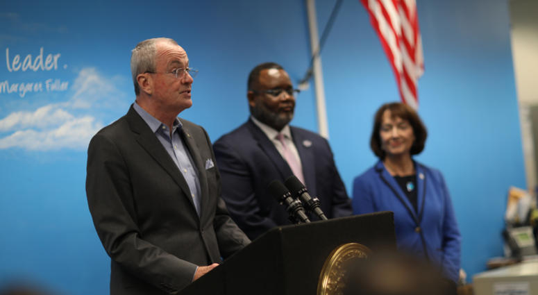 Gov. Phil Murphy and Democrat Rep. Josh Gottheimer announce steps for educators and children to access lead-free water in Bergenfield on Oct. 7, 2019. Gov. Phil Murphy and Rep. Josh Gottheimer